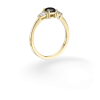טבעת פיפה שחור-לבן - זהב צהוב