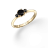 טבעת מישל שחורה - זהב צהוב