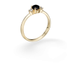 טבעת מישל שחור-לבן - זהב צהוב