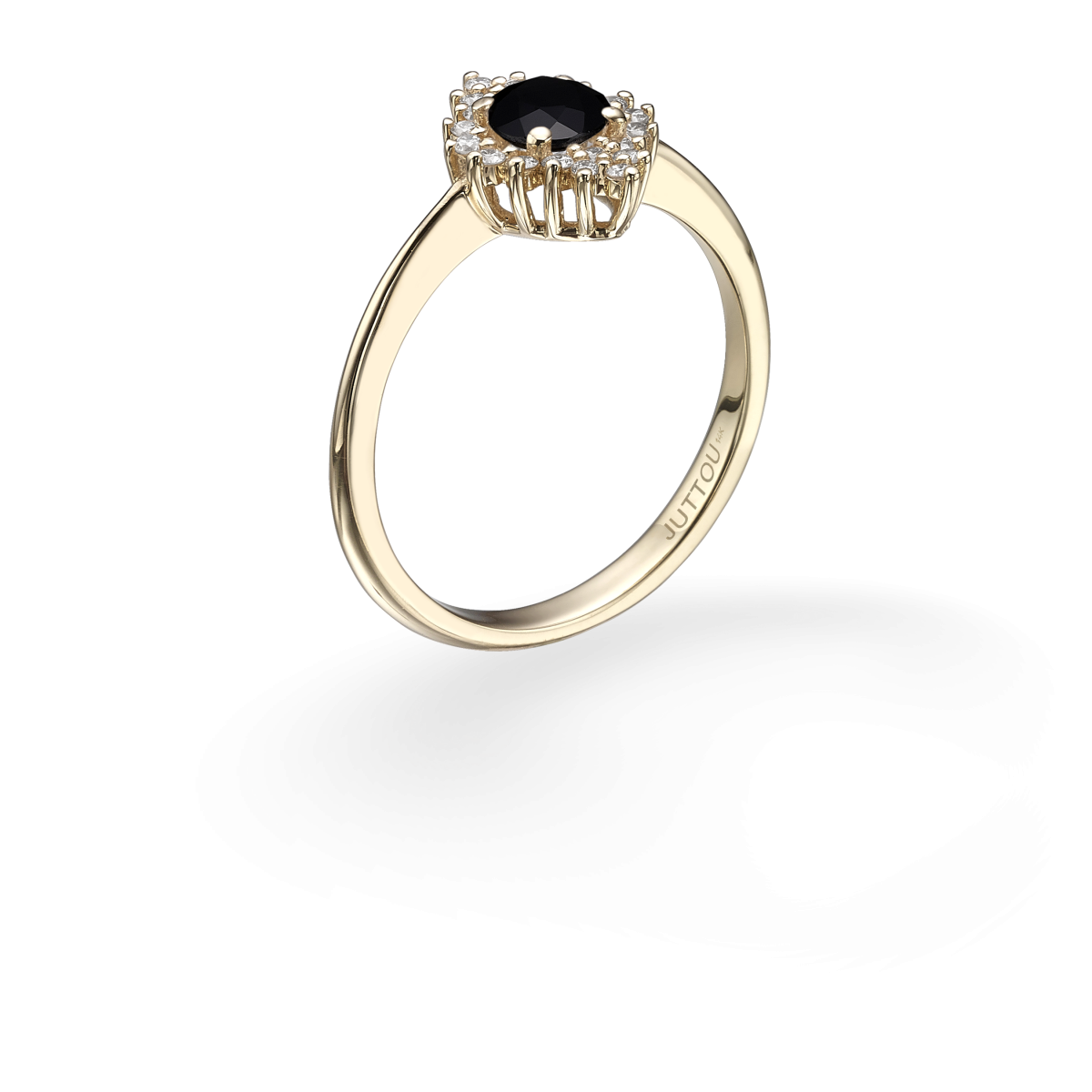 טבעת ריס - יהלום שחור - זהב צהוב