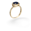 טבעת אליזבת כחולה - זהב צהוב