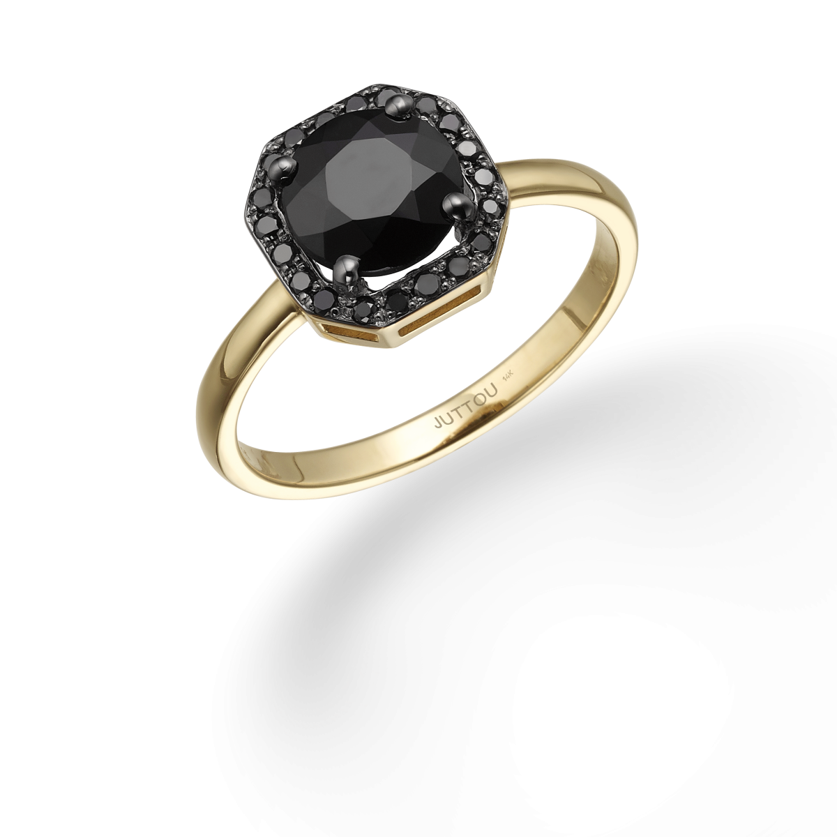 טבעת אליזבת Extra Black - זהב צהוב