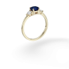 טבעת פיפה ספיר כחול - זהב צהוב