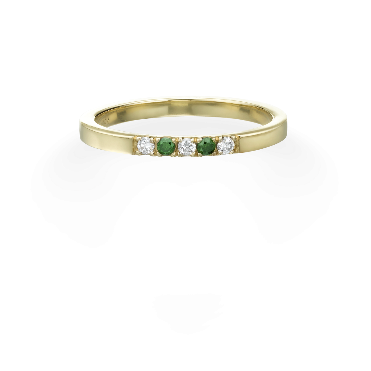 טבעת דיקסי ירוקה - זהב צהוב