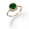 טבעת אליזבת ירוקה - זהב צהוב
