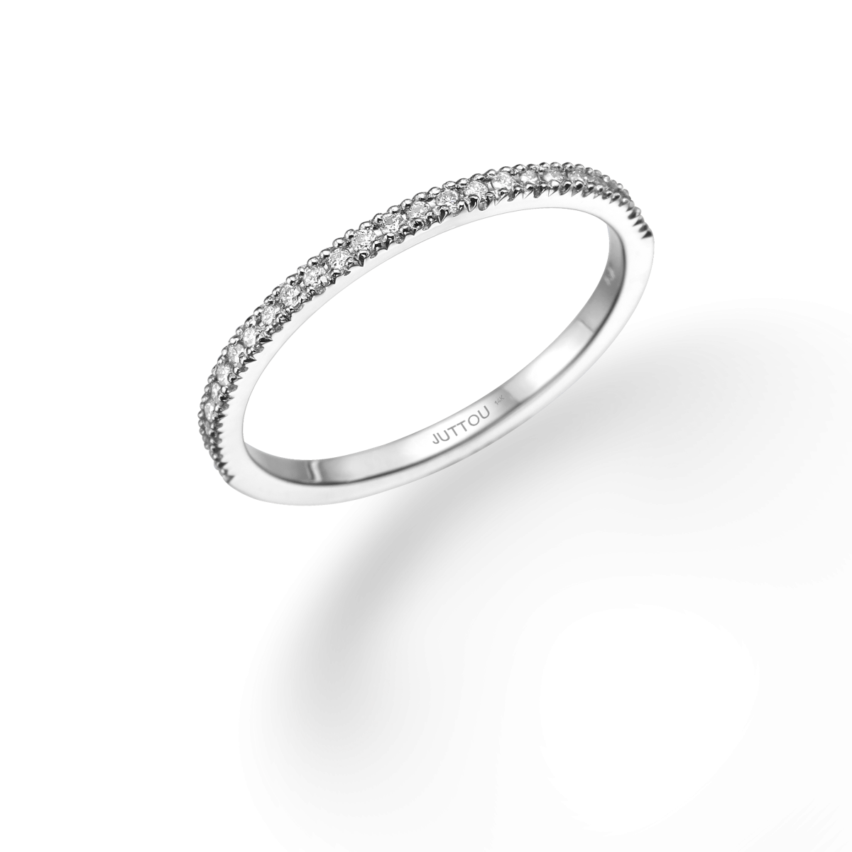 טבעת קיקה לבנה - זהב לבן