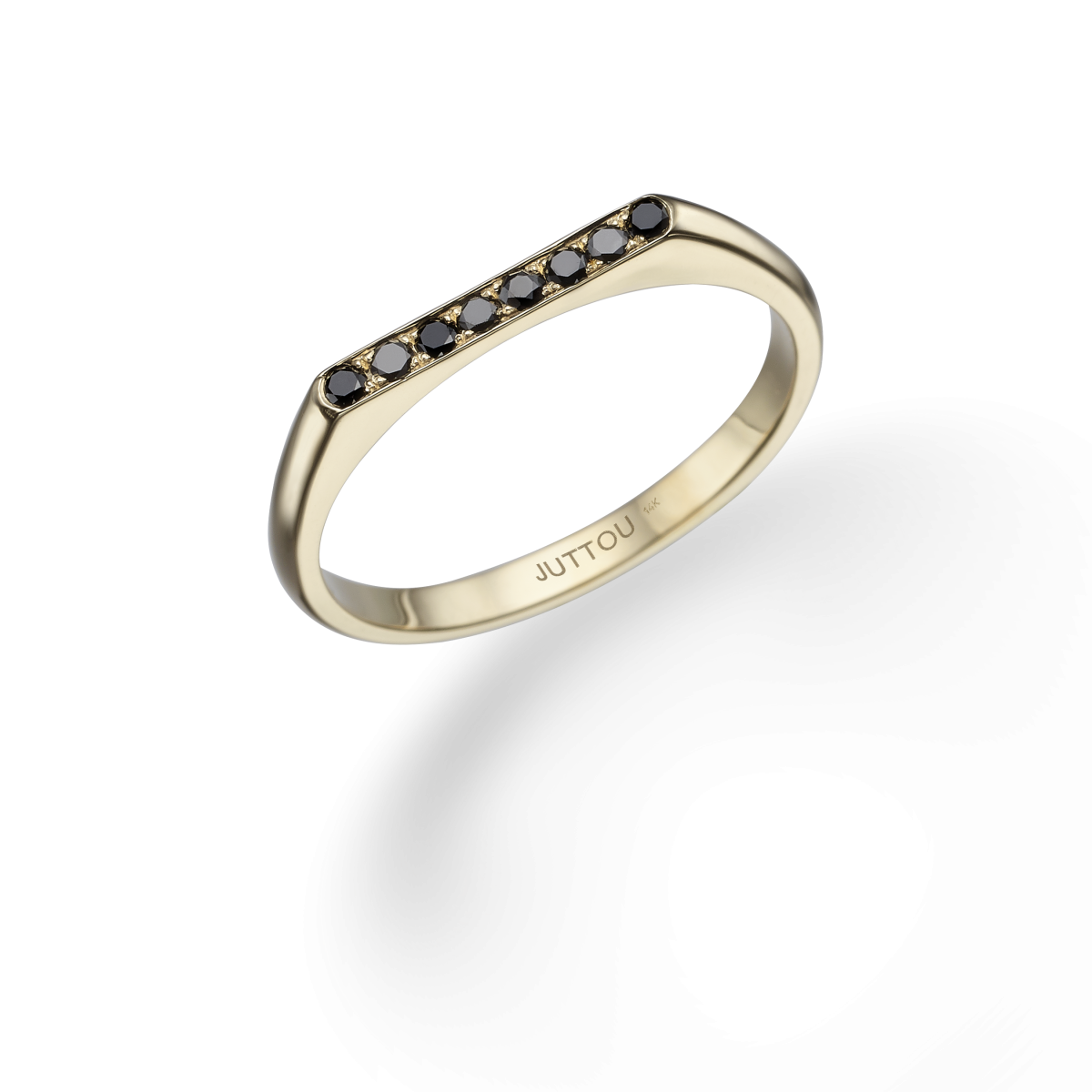 טבעת רודי שחורה - זהב צהוב