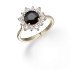 טבעת אלכסה שחורה - זהב צהוב